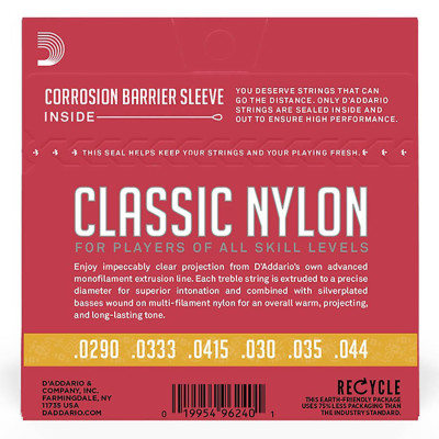 D'ADDARIO EJ27N 3/4 STUDENT CLASSICS NORMAL TENSION струни для класичної гітари 3/4